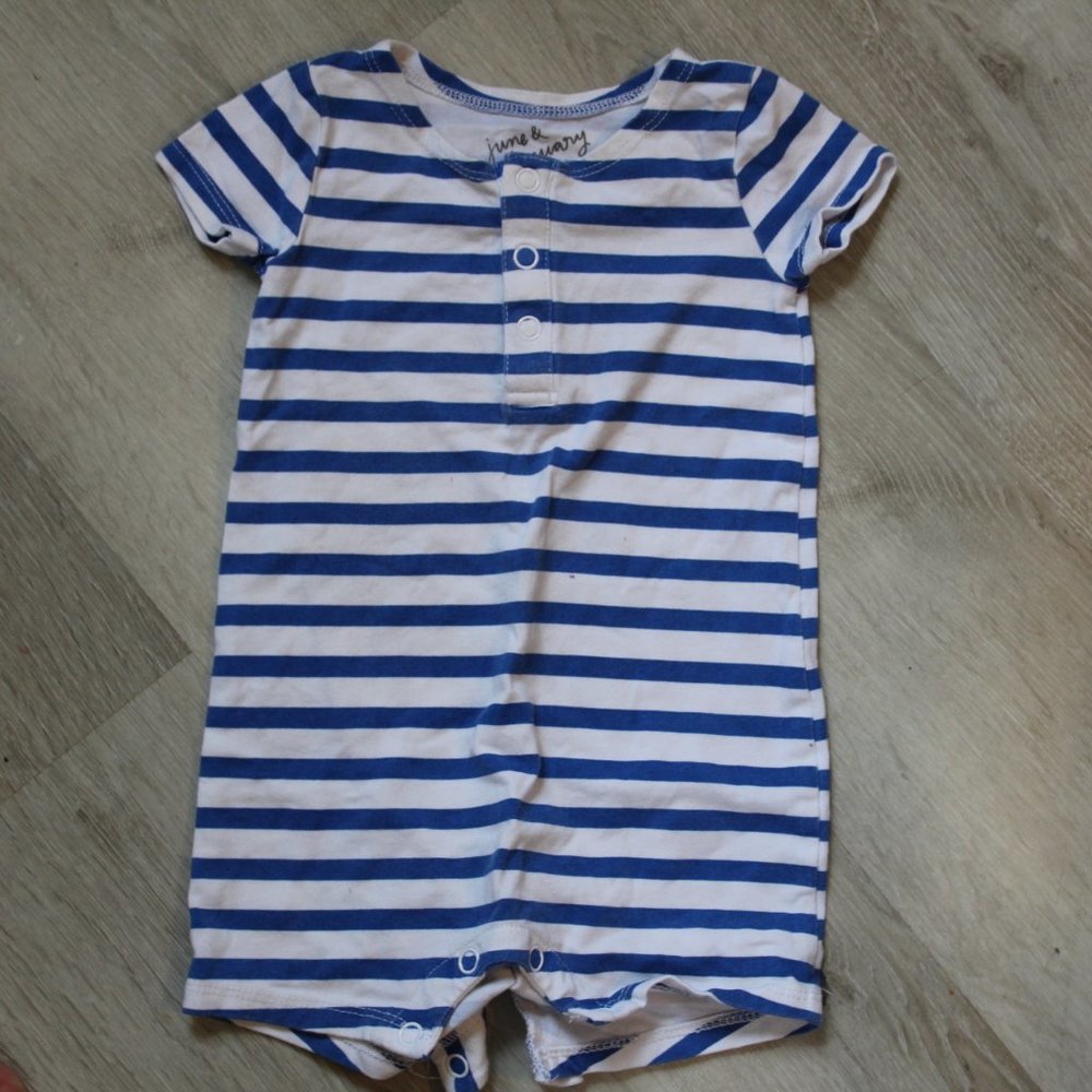 June & January Striped Romper Short Sleeve 0-6 mo